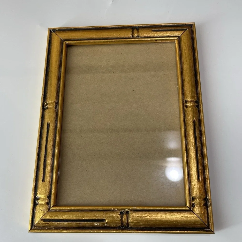 Gold Faux Bamboo Frame Set of 3 Hollywood Regency Style For 7 X 5 Pictures
